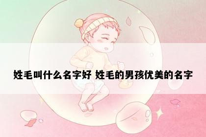 姓毛叫什么名字好 姓毛的男孩优美的名字