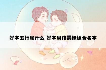 好字五行属什么 好字男孩最佳组合名字