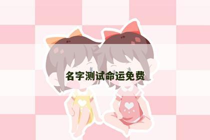 名字测试命运免费