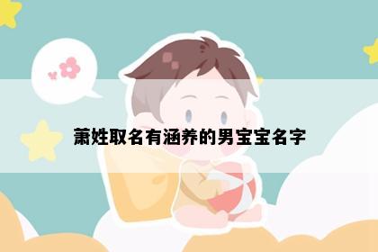 萧姓取名有涵养的男宝宝名字