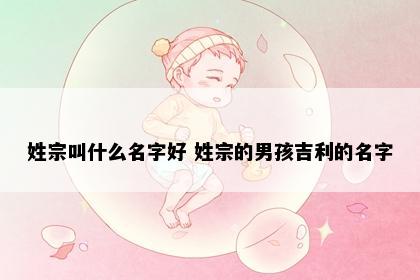 姓宗叫什么名字好 姓宗的男孩吉利的名字