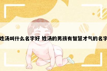 姓汤叫什么名字好 姓汤的男孩有智慧才气的名字