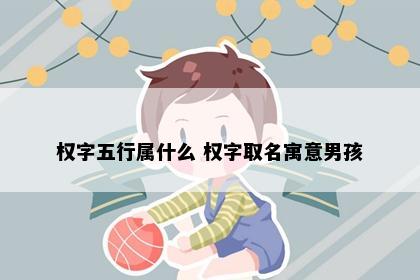 权字五行属什么 权字取名寓意男孩