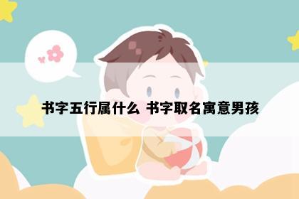 书字五行属什么 书字取名寓意男孩