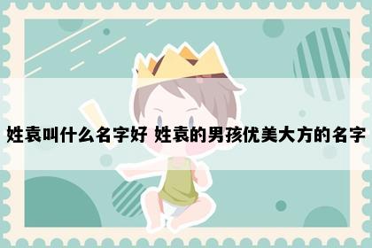 姓袁叫什么名字好 姓袁的男孩优美大方的名字