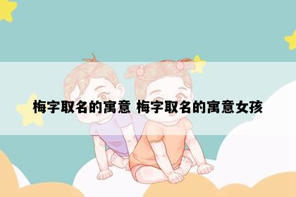 梅字取名的寓意 梅字取名的寓意女孩